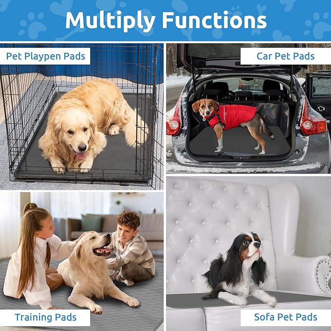Washable Reusable Dog Pee Pads, 65" Round Absorbent & Waterproof Puppy Training Pad for Crate, Playpen & Carpet, Large Potty Pads for Dogs, Cats & Small Pets