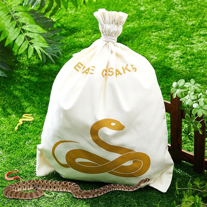 2 Pcs Snake Reptile Bag with Drawstring 20 x 28 Inch Snake Hunting Sack Pouches with Sewn Bottom Corners for Capturing Moving Transporting Hunting Catching Reptile Small Animal