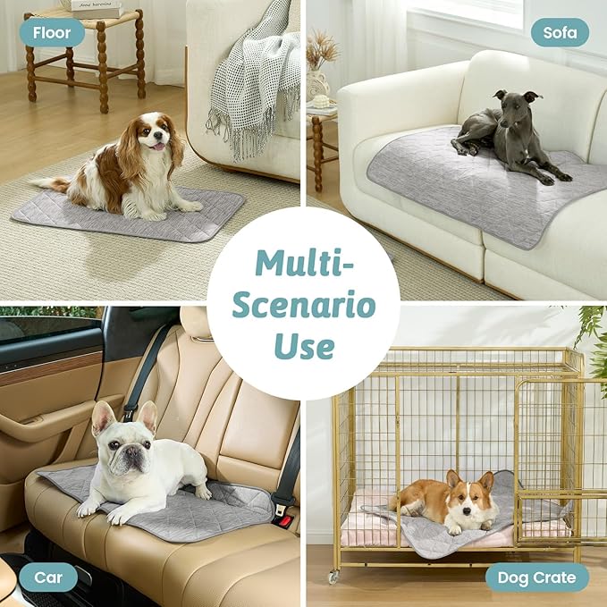 COZY KISS Dog Cooling Mat 82"x102" Q-Max>0.4, Extra Large Waterproof Cooling Dog Bed Cover, Leakproof Non-Slip Pet Mat, Furniture Protector Washable Cooling Blanket for XL Dogs, Sofa Cover(Gray)