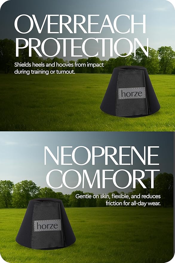 HORZE Pro Overreach Bell Boots for Horses | Neoprene Pair