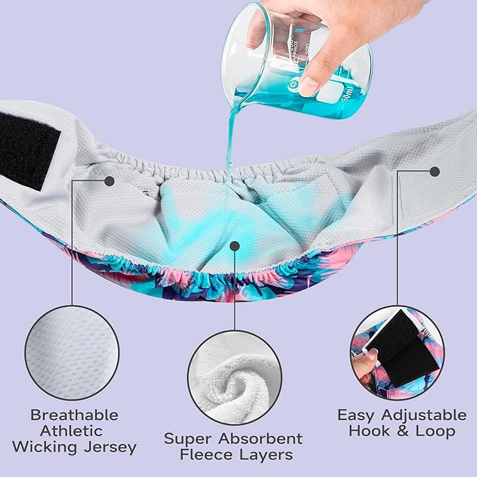 Tuiskusa Male Dog Diapers, 5 Pack, Medium, Colorful, Male Dogs, Dog Incontinence Protectors