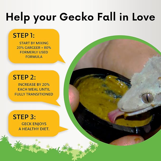 Gargeer 2oz Complete Crested Gecko Food Diet. Premium Mix, Ready to Use Freshly Made Powder. Unique Formula, Developed & Made in the USA. Enjoy! (Fig + Insects Protein)