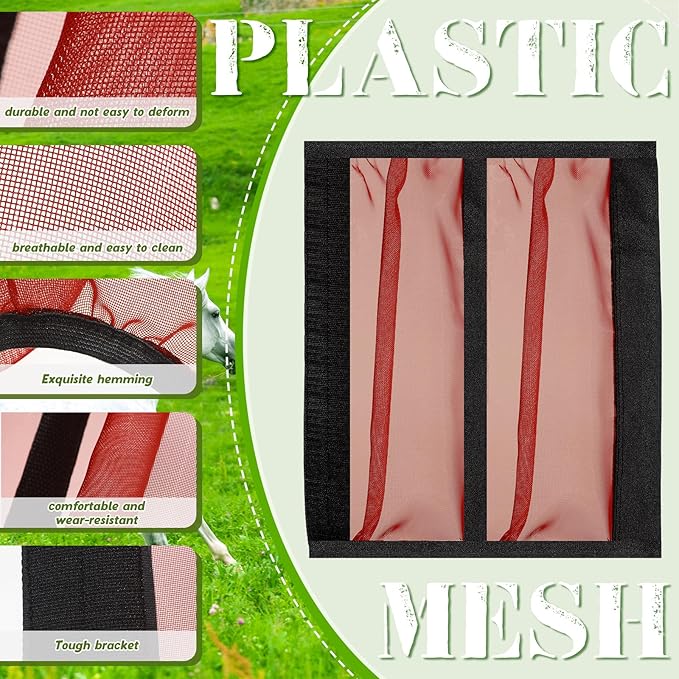 16 Pcs Fly Boots for Horses Mesh Ventilated Horse Leggings Breathable Horse Leg Wraps to Reduce Stomping Hoof Damage and Leg Fatigue, 4 Colors (Retro Color)