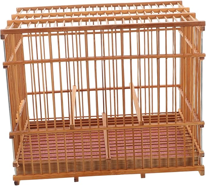 Natural Bamboo Birdcage Stand Small Bird Travel Cage Budgie Cage Parrot Carrier Parakeet Carrier for Cockatiels