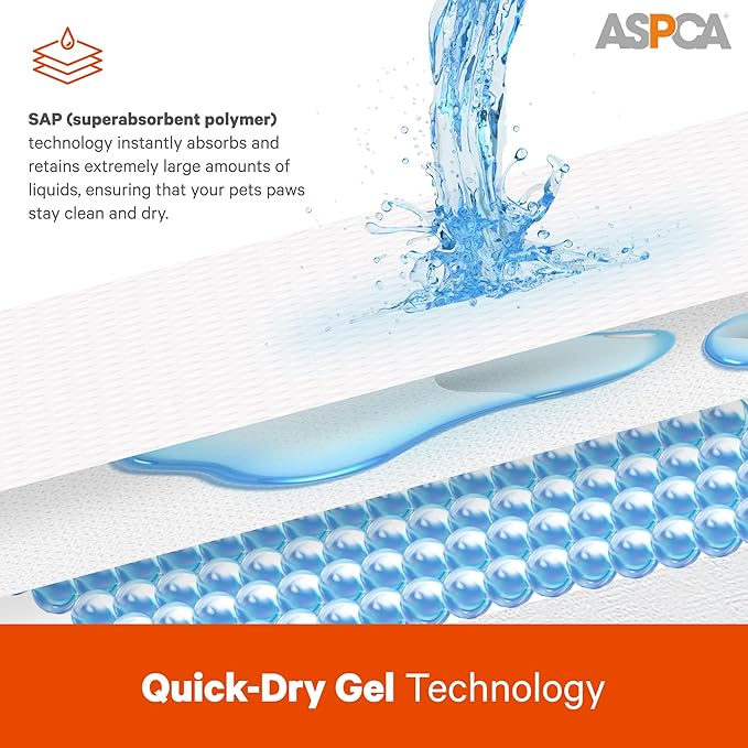 ASPCA - Scented Puppy Pads | Extra Absorbent Dog Training Pads for Cats & Dogs | Leak-Proof Layers | Odor Control & Quick-Dry | Non-Slip & Tear-Resistant | Travel Friendly | Pack of 100 | Size 22"x22'