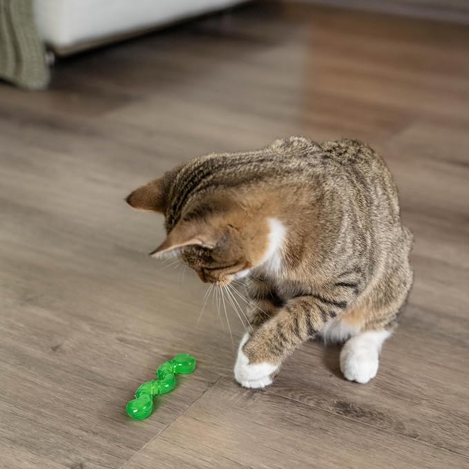 Catstages OrkaKat Wiggle Worm Dental Cat Chew Toy with Catnip, 3.8" - Image 8