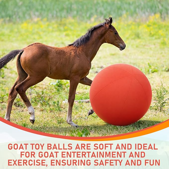 40 Inch Giant Herding Ball with Ball Cover Anti Burst Please Watch VCR for How to Inflation Horse Toys for Horses Entertainment Play, Pump Included(Classic, Red)