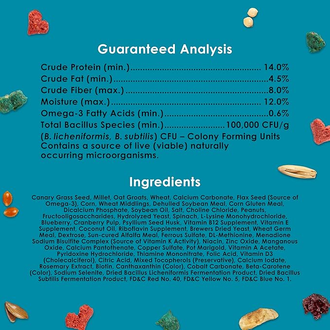 Kaytee Forti-Diet Pro Health Nourish+Protect Parakeet Food, Comprehensive Nutrition Backed by Science, Digestive Health, Immune Support, 4 pounds