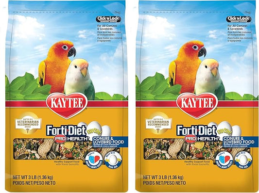 Kaytee Forti-Diet Pro Health Egg-Cite Pet Conure & Lovebird Food,3 Pound,(Pack of 2)