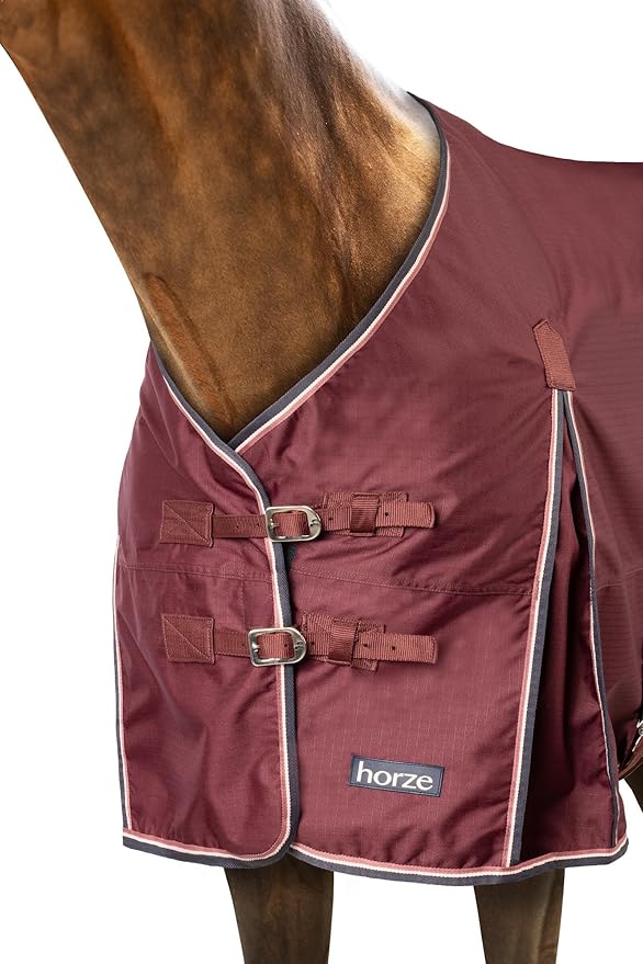 HORZE Glasgow Light Weight Waterproof Turnout Horse Sheet (No Fill) - Burgundy - 72 in