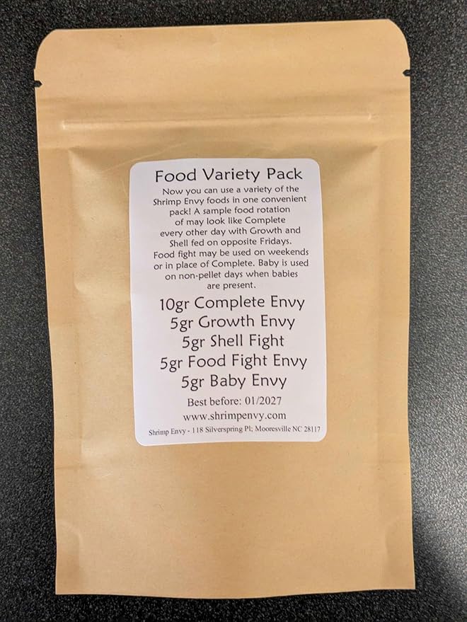 Shrimp Envy Variety Pack - Natural Food for Shrimp Fish Snail Crab Growth Breeding