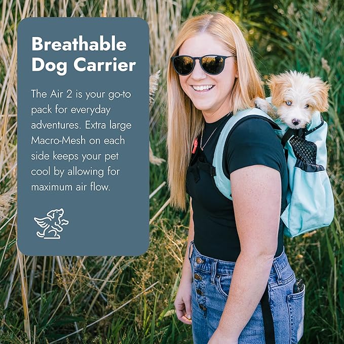 K9 Sport Sack Air 2 - X-Small, Light Grey - Ideal for Dogs with 9-12” Back Length - Durable, Breathable Backpack-Style Carrier - Perfect for Walks, Short Hikes & Public Transportation