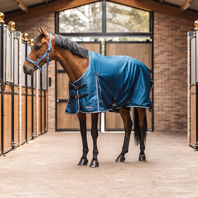 HORZE Glasgow Light Weight Waterproof Turnout Horse Sheet (No Fill) - Opal Blue - 72 in