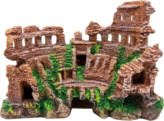 M2cbridge Antique Roman Column Ruins European Castle Aquarium Decorations Fish Tank Hideout Rocks (Roman Column Ruins)