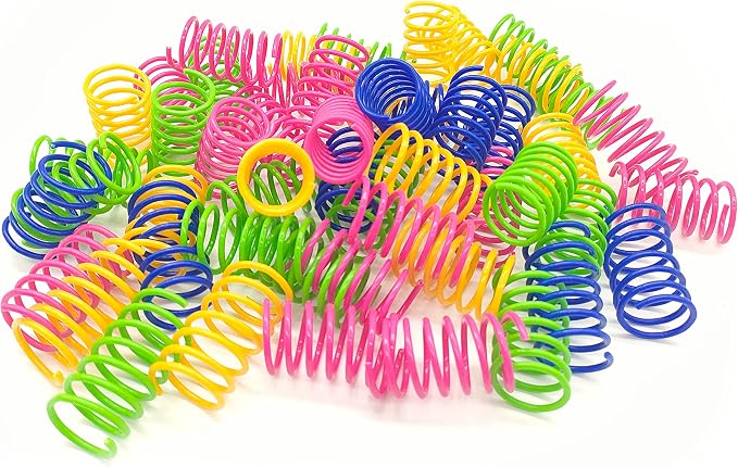 Cat Spring Toys 30 Packs, Plastic Colorful Springs Cat Toys for Cat Kitten Pets, Interactive Cat Toys for Indoor Cats and Kitten - Image 6