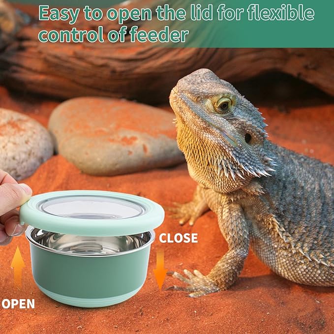 FlidRunest 2 Pack Reptile Cricket Calcium Mixer, Cricket Nutrients Calcium Shaker, Stainless Steel Insect Feeder for Gecko, Chameleon, Lizard, Snake