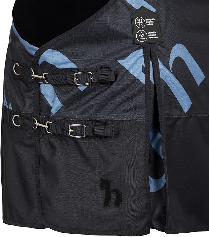HORZE Nevada 1200D Lightweight Waterproof Horse Turnout Rain Sheet (No Fill) - Dark Navy - 69 in