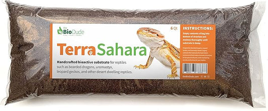 The Bio Dude Terra Sahara Bioactive Reptile Substrate 6 quarts for terrariums and vivariums. Great Bedding for Bearded Dragons, Uromasatyx, Leopard Geckos, Sand Boas and Desert Plants