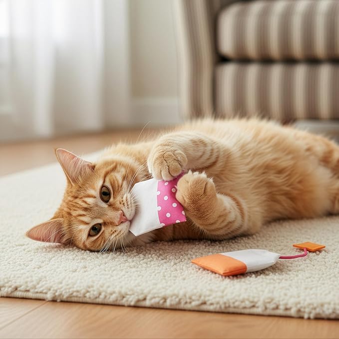 SmartyKat (2 Count Tea Teazers Catnip Cat Toys - Pink/Orange, 2 Count - Image 8