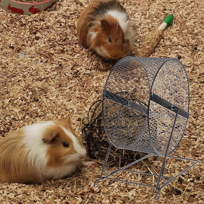 UKCOCO Silent Hamster Running Wheel 8.5 Inch Quiet Exercise Toy with Stable Rack for Small Pets Hedgehogs Chinchillas and Squirrels