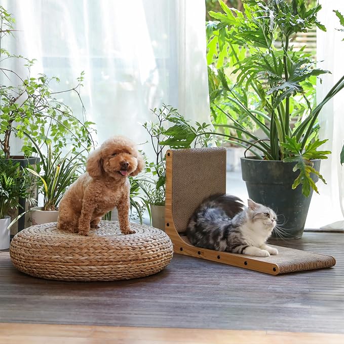 FUKUMARU Cat Scratcher, 26.8 Inch L Shaped Cat Scratch Pad for Indoor Cats - Image 4