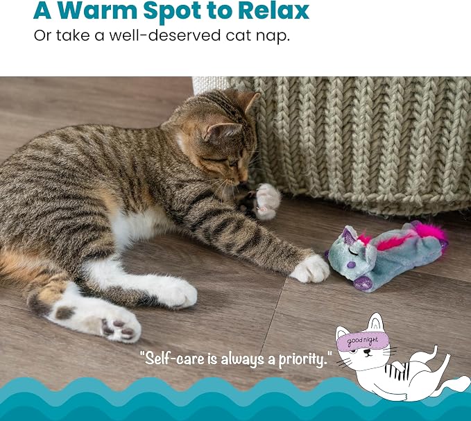 Catstages Cuddle Pal Unicorn Soothing Plush Purple Cat Toy, 8.5" x 5.5" - Image 2