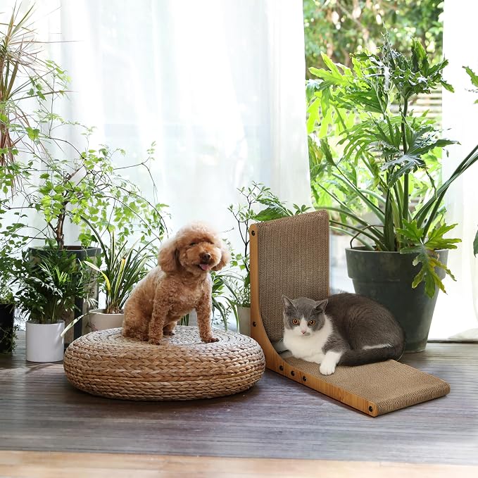 FUKUMARU Cat Scratcher, 18.9 Inch L Shaped Cat Scratch Pad for Indoor Cats - Image 6