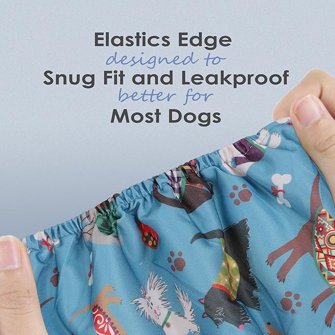 wegreeco Washable Male Dog Belly Band (Stylish Pattern)- Pack of 3 - Washable Male Dog Belly Wrap, Dog Diapers Male (Lovely Dogs, Large)