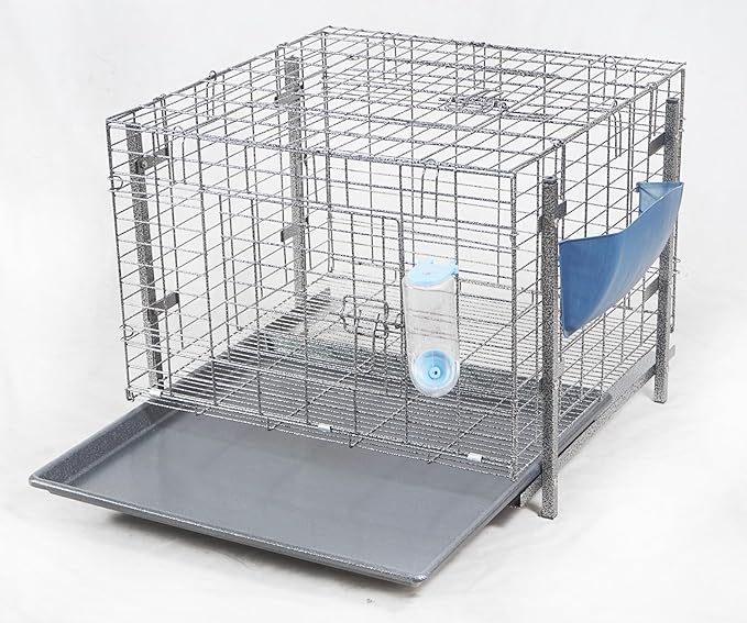 Stackable Rabbit Cage with Feeder and Water Bottle, 24 x 24 x 16 inches, Guinea Pig Ferret Bunny Hutch (3)