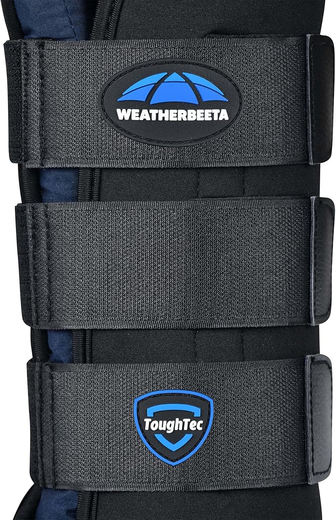 WeatherBeeta Tough-Tec Stable Boot Wraps, Black/Navy, Small