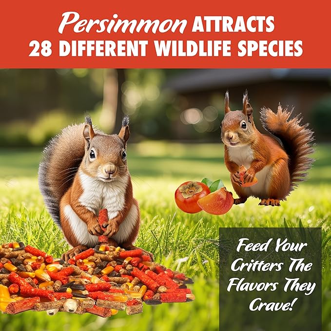 Herron Outdoors 4-4-2 Wildlife - Squirrel Food with Persimmon Flavored Protein Pellets, Corn Balanced Diet Formula Attracts 28 Species Ideal for Bird & Squirrel Feeders- 5lbs (3pack)