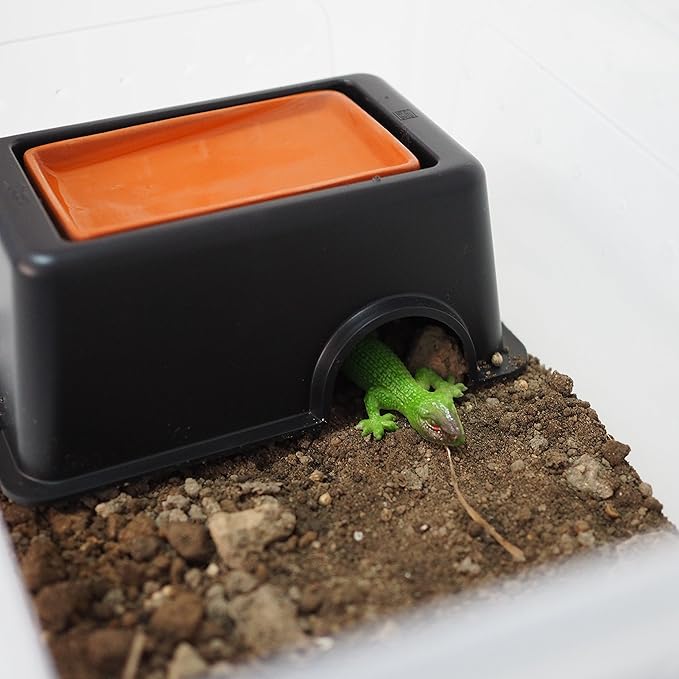 OMEM Reptile Hideout Box with Sink to Increase Humidity and Water Supply
