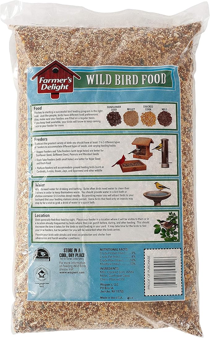 Wagner's 62046 8-Pound Backyard Wildlife Food and 53002 10-Pound Farmer's Delight Wild Bird Food Bundle