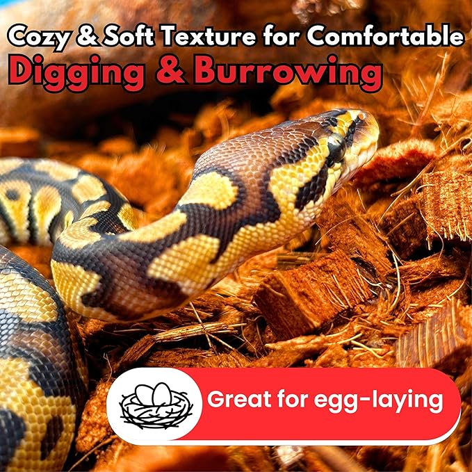 Gro-Med ReptiCare Compressed Coconut Chip Substrate for Reptiles 64 Quart Coco Husk Bedding Block for Ball Pythons, Snakes, Tortoises, Crested Geckos, Frogs, Hermit Crabs or Lizard Terrarium Tanks