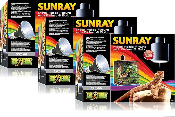Exo Terra Sunray Light Fixture & Light Bulb, Reptile Terrarium Lamp, 35 Watts, PT2315