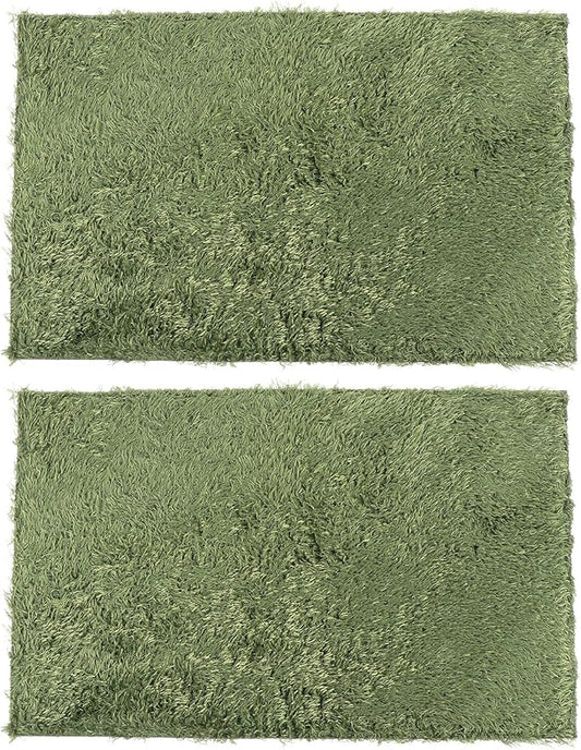 Toyvian 2pcs Moss Reptile Carpet Mat Terrarium Liner Bedding for Turtles Lizards Bearded Dragons Geckos Non-Adhesive Moisture Retentive Artificial Lawn for Pets Habitat