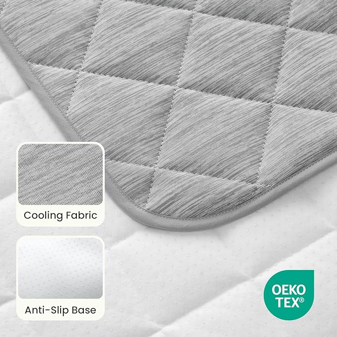 COZY KISS Dog Cooling Mat 20"x30" Q-Max>0.4, Waterproof Pet Bed Cover, Non-Slip Dog Bed Mat, Washable Cooling Pad for Small Dogs, Cats, Crate, Couch, Furniture Protector (Gray)