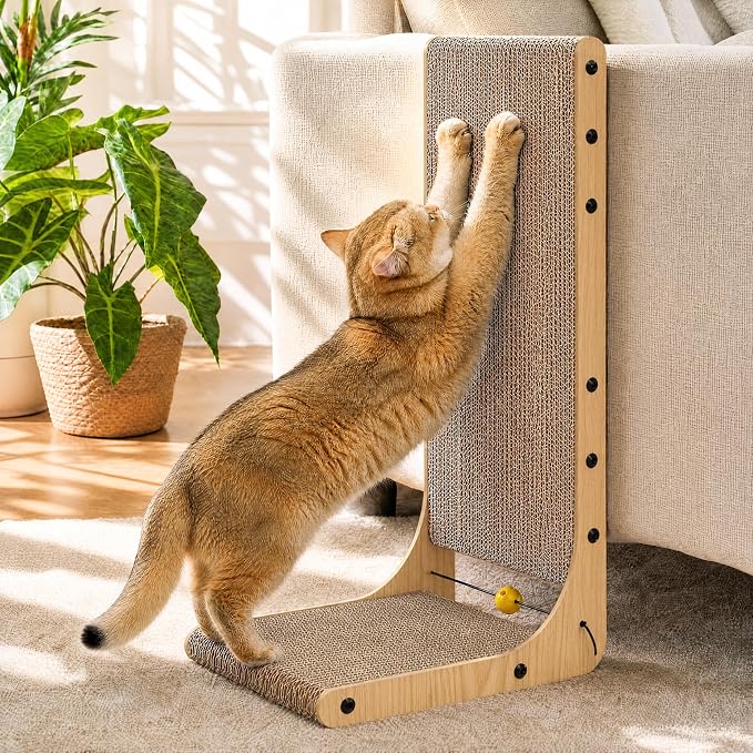FUKUMARU Cat Scratcher 2 Packs, 25 Inch Cat Scratching Boards, L Shaped Pad - Image 7
