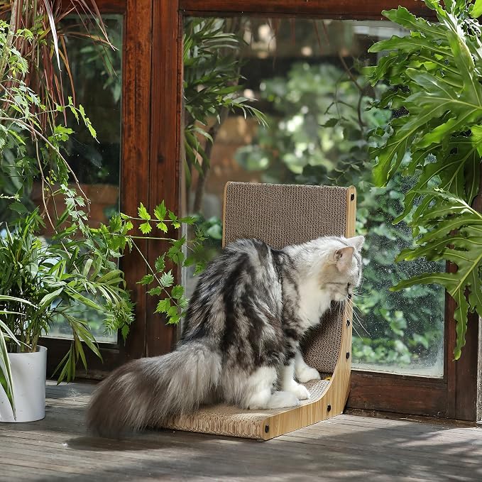 FUKUMARU Cat Scratcher, 18.7 Inch L Shaped Cat Scratch Pad Wall Mounted - Image 4