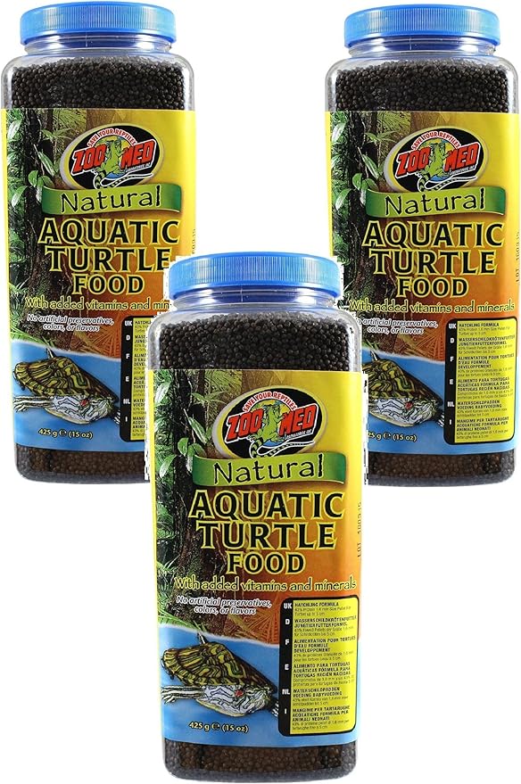 (3 Pack) Zoo Med Natural Aquatic Turtle Food (15 Ounce Per Pack)