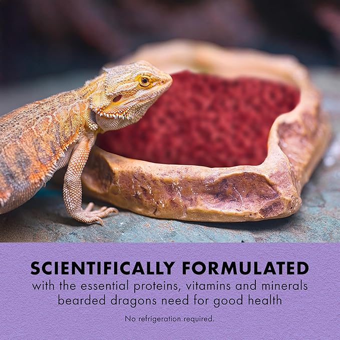 Zilla Fortified Food for Bearded Dragons, Complete Nutritional Diet, Supports Excellent Growth and Color, Extruded Pellets, 6.5 ounces