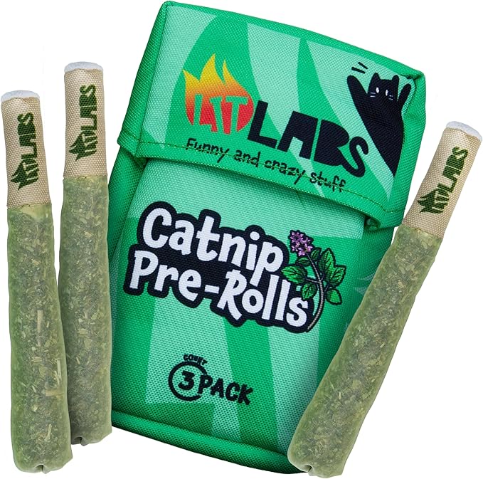 LIT LABS Cat Doobie 3 Pack Catnip Toys for Cats, Funny Cat Toys, Safe Kitten Teething Chew and Kicker Toys, Stress-Relieving Indoor Cat Gifts that Hit Different by LIT+LABS