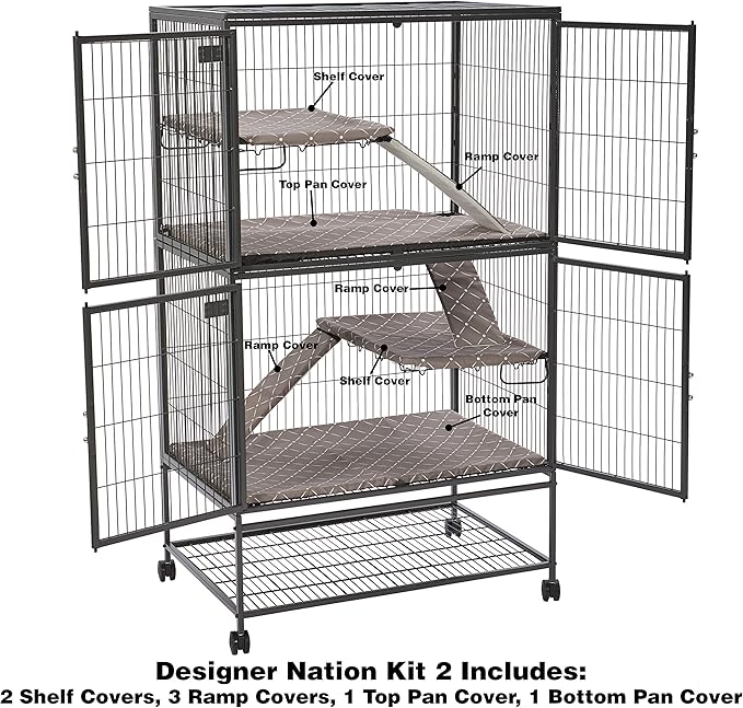 MidWest Homes for Pets Ferret Nation & Critter Nation Accessories Kit, Designer Diamond Print, Kit 2