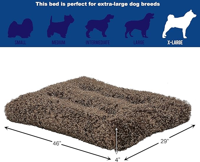 MidWest Homes for Pets XL QuietTime Deluxe Coco Chic Pet Bed, Ultra-Soft & Overstuffed, Machine Washable, Fits 48-inch Crate