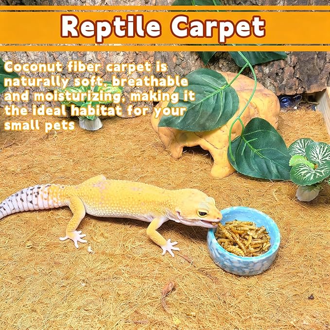 Hamiledyi 78.7x11.8in Reptile Carpet Coconut Fiber Substrate Large Snake Bedding Coco Liner Roll Mat for Bearded Dragon Tortoise Lizard Habitat Pad Garden Decoration