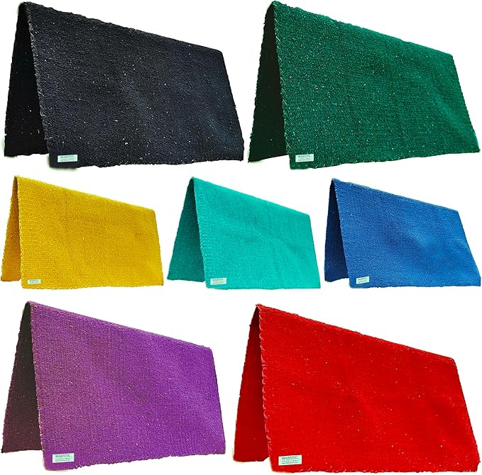 Majestic Ally Solid Color 34"x 36" Traditional Acrylic Saddle Blanket with Hemline Edges-3.7 lbs (Turquoise)
