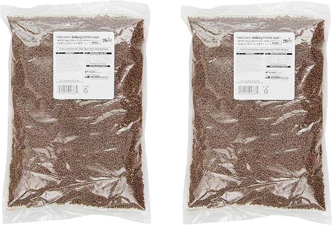 (2 Pack) Hikari Sinking Cichlid Gold Pellets for Pets, Mini - 2.2 Pound Bags (4.4 Pounds Total)