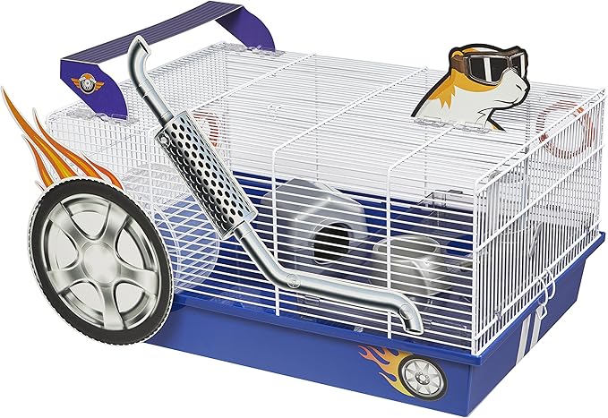 MidWest Homes for Pets Hamster Cage | Exciting Hot Rod Theme | Accessories & Decals Included