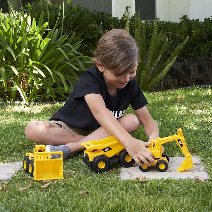 Cat Construction 7" Dump Truck, Loader & Excavator toys Combo Pack - Image 4