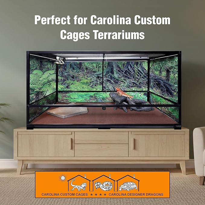 CAROLINACUSTOMCAGES T5HO Double 22” UVB Reptile Light Fixture 24w, Bearded Dragon and Reptile Terrarium Light Fixture